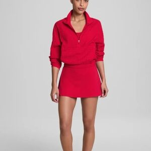 SPANX NWT Red Quarter-Zip Pullover and Skirt Set